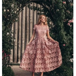 BHLDN Virdia Dress Floral Midi Anthropologie 8 NWT